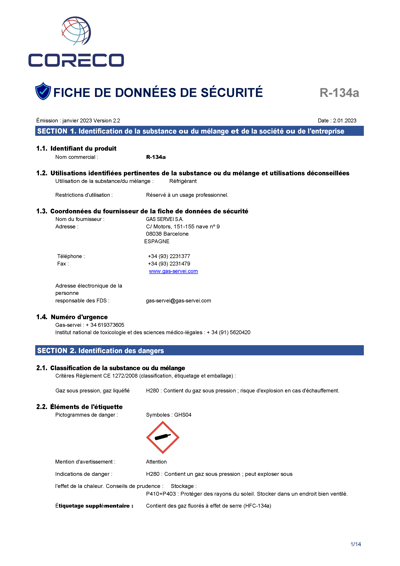 Fiche R-134a