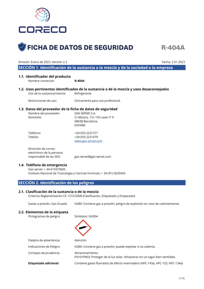 Ficha R-404A
