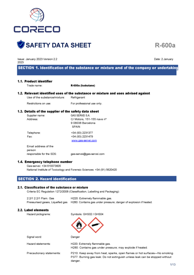 Sheet R-600a