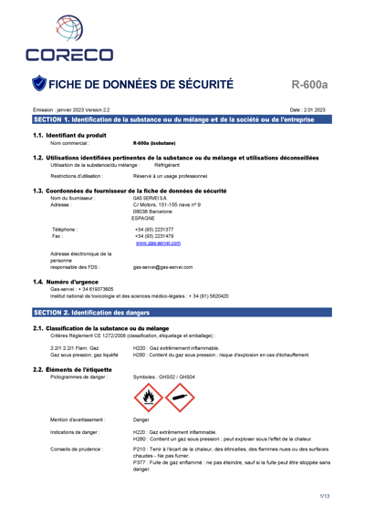 Fiche R-600a